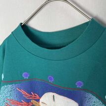 90's アメリカ製　SUNSHINE 半袖プリントTシャツ　古着　XLサイズ　グリーン　ヴィンテージ _画像3