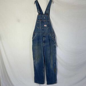  America made ROUND HOUSE Denim overall old clothes 36×32 WORKWEAR