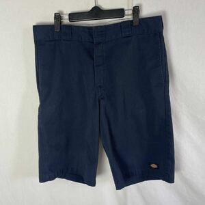  Dickies половина рабочие брюки б/у одежда 36 дюймовый темно-синий WORKWEAR шорты 