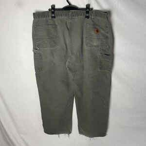 カーハート　ダックペインターパンツ　古着　46×30 モスグリーン　WORKWEAR