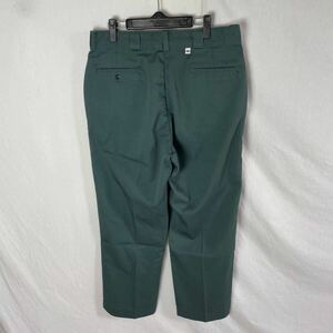 70's Dickies work pants old clothes 36×30 green Vintage WORKWEARta long Zip 