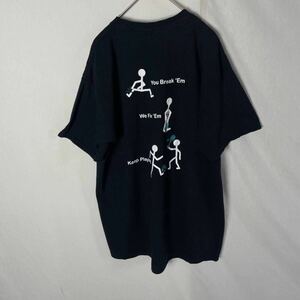 ギルダン　半袖プリントTシャツ　古着　Mサイズ　ブラック