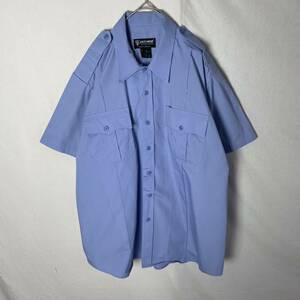 TACT SQUAD 半袖ワークシャツ　古着　XLサイズ　ブルー　WORKWEAR