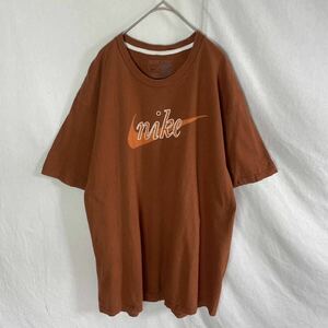 ナイキ　半袖プリントTシャツ　古着　Lサイズ　ブラウン