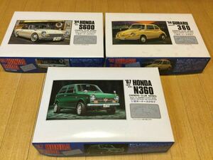 アリイ 1/32オーナーズクラブ No3,4,5 新品未組立 プラモデル No3 ‘64 HONDA S600,No4 ’58 SUBARU360,No5 ’67 HONDA N360 中古品 各1個