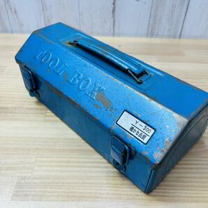 ☆ TOOL BOX 青 ツールボックス 道具箱 工具箱 レトロ アンティーク ヴィンテージ 工具 金属製 ケース SA-0503f100 ☆の画像3