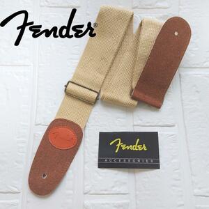 【未使用】Fender　フェンダー　ギター　ベース　ストラップ　ベージュ