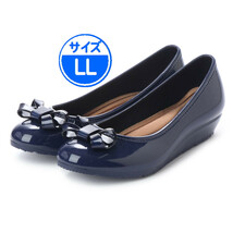 【新品 未使用】レインパンプス Navy LL 18011_画像1