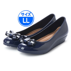 【新品 未使用】レインパンプス Navy LL 18011