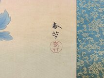 【骨董】掛軸 菱田春草 白牡丹 石版画 限定300部の内 63番 共箱 冊子 菱田駿監修_画像3