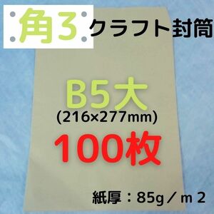 【Yahoo!フリマ限定価格】角3(角形3号) B5対応 クラフト封筒 100枚 ■他の枚数→#ion角3