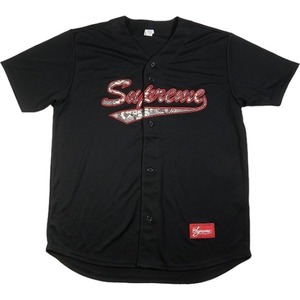 SUPREME シュプリーム 17AW Snake Script Logo Baseball Jersey Black ベースボールシャツ 黒 Size 【XL】 【中古品-非常に良い】 20795019