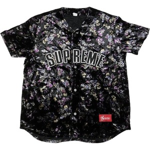 SUPREME シュプリーム 19AW Floral Baseball Jersey Black ベースボールシャツ 黒 Size 【XL】 【中古品-良い】 20795006