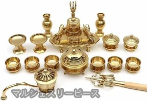 (一面器) 密教法具 寺院用仏具 前具 大々型 六器一組 仏器一対 華瓶一対 塗香器 洒水器 金剛鈴 金剛盤 火舎香炉 五鈷杵 三鈷杵 独鈷杵