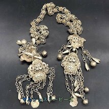 超美品! 金属 鎖 アクセサリー ネックレス 装飾 古賞物 古美術 収蔵　コレクションY38124_画像2