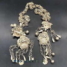 超美品! 金属 鎖 アクセサリー ネックレス 装飾 古賞物 古美術 収蔵　コレクションY38124_画像1
