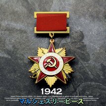 ソビエト時代 一級勲章 1942勲章 祖国戦争勲章 金星 CCCP メダル 書類セット 箱付き 衛国英雄勲章 WWII WW2 旧ソ連S4535_画像8