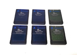 PS2 メモリーカード ミッドナイトブルー4個 ゼンブラック2個「即日発送」 プレステ2用 SONY ソニー メモリーカードセット