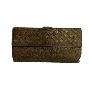 BOTTEGAVENETA ボッテガヴェネタ イントレチャート 長財布 ゴールド ブラウン ブランド レディース メンズ