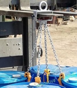 マンガン鋼製 Jフックチェーン 牽引フック 作業用 荷吊り 合金鋼製フック付き 4本吊り ドラム缶 2t
