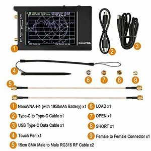 アンテナネットワークアナライザ 50KHz-1.5GHz 4.0インチLCD 短波MF HF VHF UHF アンテナ アナライザ定在波 Nano VNA測定ツール