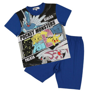  Pocket Monster Pokemon shines pyjamas short sleeves top and bottom set Pikachu tiarugapa Lucia hi Kozaru naeto Lupo  tea ma blue 130