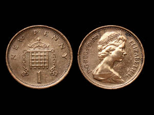 【イギリス】 1975年 ニュー ペニー 銅貨 コイン イギリス エリザベス２世 New Penny