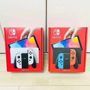 【未使用】2台セット　有機EL Nintendo Switch ニンテンドースイッチ　本体　ホワイト　ネオン