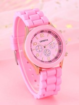 腕時計 レディース セット 2 個のカップル ホワイト & ピンク亜鉛合金ストラップ カジュアル ラウンド ダイヤル クォーツ時計_画像2