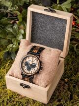 腕時計 メンズ クォーツ ボボバード木製腕時計メンズ高級スタイリッシュな木製時計クロノグラフ軍事クォーツ時計木製ギフトボックス 1_画像7