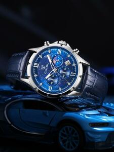 腕時計 レディース クォーツ 1個 男性 ブルー ポリウレタン ストラップ ファッショナブル クロノグラフ 丸い , 日常の装飾