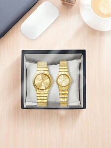 腕時計 ペアウォッチ カップル用腕時計 ステンレス製 防水 ラグジュアリー デザイン ゴールド ギフト バレンタインデー 旅行 シ