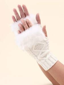 レディース アクセサリー 手袋 1ペア 女性の フリンジ付き オープン 指 ニットウォーム , 適す 用 秋/冬 パーティー と