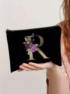 lady's bag clutch bag education house. gratitude . included .. make-up pouch wild flower letter print travel for bag 