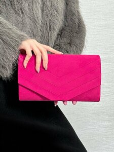  lady's bag clutch bag Mini ma list hot pink flannel for women embe rope bag 