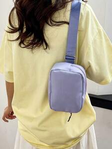レディース バッグ ウエストバッグ シンプルでオシャレなソリッドカラーの ナイロン 胸ポケットバッグ女性用 アウトドア スポーツラ