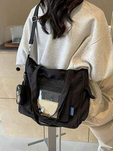 レディース バッグ トートバッグ 透明ショルダーバッグ 付属品：小さなファスナーポーチ・コインケース付き 多ポケットで大容量。軽量