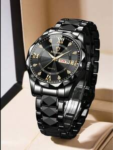 腕時計 メンズ クォーツ メンズ 1個 カジュアルスポーツ腕時計、トップブランド高級ステンレススチール腕時計、ファッション腕時計