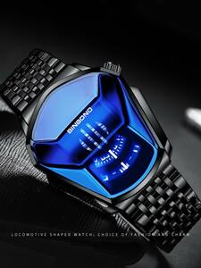 腕時計 メンズ クォーツ 1個 男性用時計 ファッショナブルな モーターサイクルコンセプト クォーツ時計、ステンレススチール、蓄光