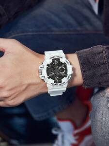 腕時計 メンズ デジタル 男性用時計、耐衝撃性デジタル表示付きのおしゃれなスタイルクォーツ時計、防水電子時計 1個