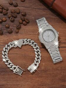 腕時計 レディース セット 女性用腕時計2本セット、日付機能&ラインストーンデコレーション付きのシックなレディースアロイスチールク