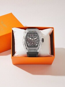 腕時計 メンズ クォーツ 男性用 トレンディ ビジネス シングル デイト スポーツ腕時計、インターネットで人気のあるバレル型デザイ