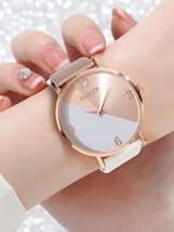 腕時計 レディース セット 合金チェーンブレスレット付き女性用ストラップクオーツ腕時計2個セット_画像2