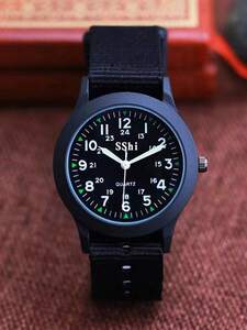 腕時計 メンズ クォーツ シンプル・クリアな数字のストゥーデント用ユニセックス カジュアル キャンバスストラップ時計、ナイトライト