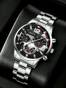 腕時計 メンズ セット 1セット/3個 ファッショナブルなクラシックビジネスカジュアルメンズカレンダークオーツ腕時計