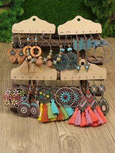  lady's jewelry earrings set 12 pair bohemi Anne bake-shon style multicolor . what . shape zinc alloy vi nte