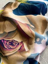 レディース アクセサリー スカーフorアクセサリー 女性用フローラルプリントシルクスカーフ1枚、紫外線対策ショール、ビーチバケーシ_画像2
