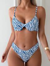 レディース 水着 ビキニセット 女性用プッシュアップビキニセット ストラップ付き ランダムプリント 夏のビーチバケーションに最適_画像3