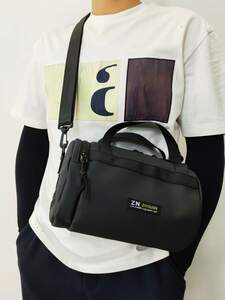 メンズ バッグ ショルダーパック 男性用クロスボディバッグ、片肩用の丸い筒状バッグ、バケツ型バッグ、スリングバッグ、ショルダーバッ