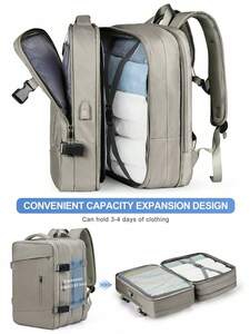 メンズ バッグ バックパック 男女兼用 旅行バックパック、40フライト承認済みキャリーオンバックパック、大型拡張可能な荷物バックパ